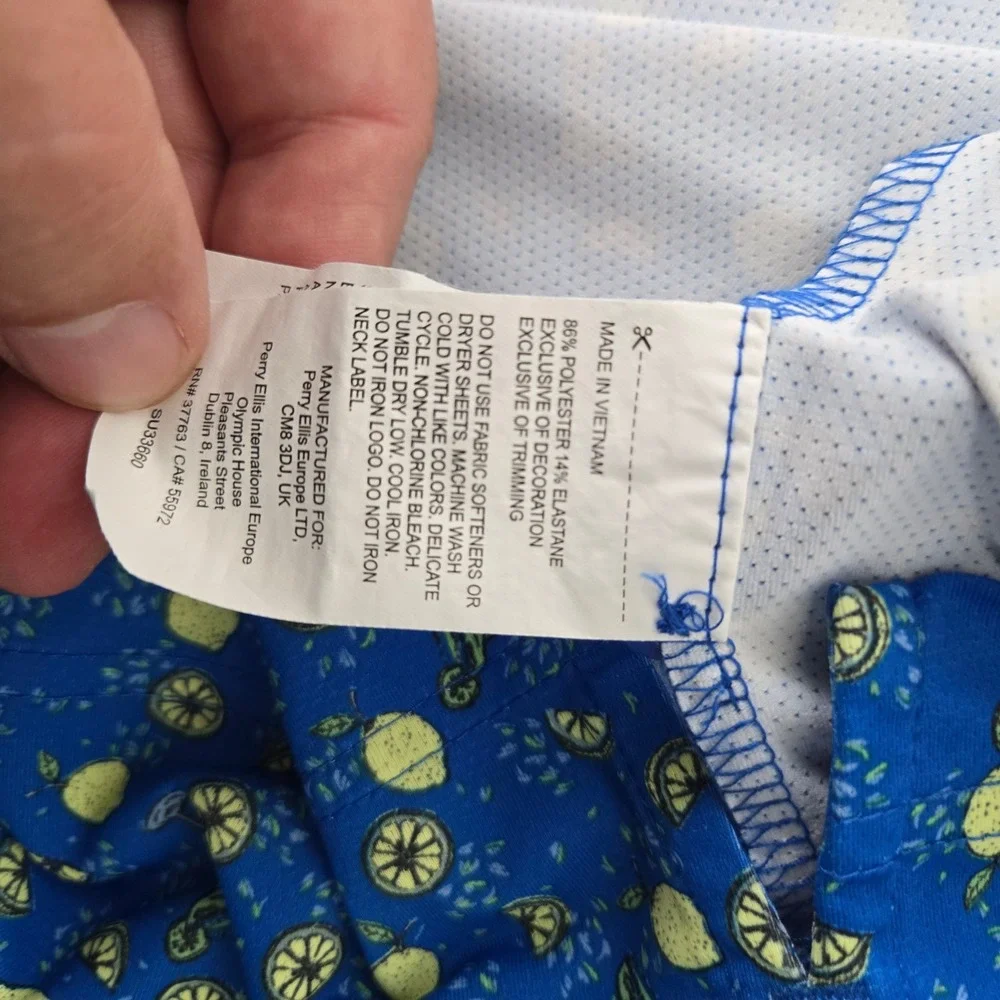 Callaway Men Opti-Dri Golf Polo Shirt XL Blue Margarita Lemon Swing Tech Stretch